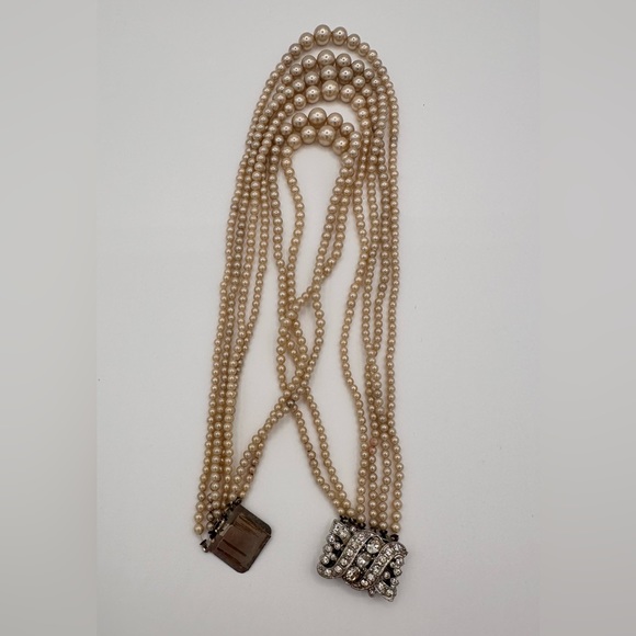 Vintage set of pearls, with Silvertone and rhinestone clasp - Picture 8 of 8